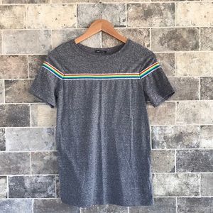 Sweet Claire, rainbow striped tshirt